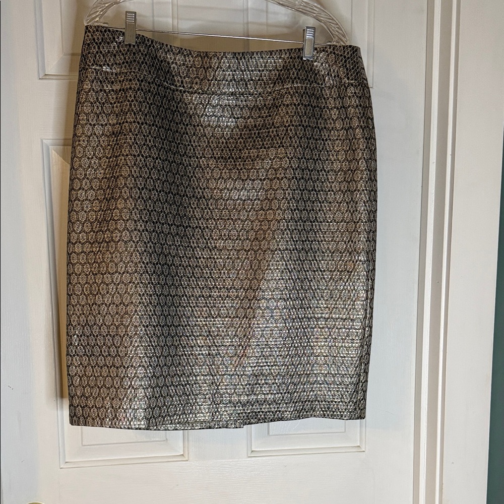 Charter Club Metallic Black and Silver Pencil Skirt